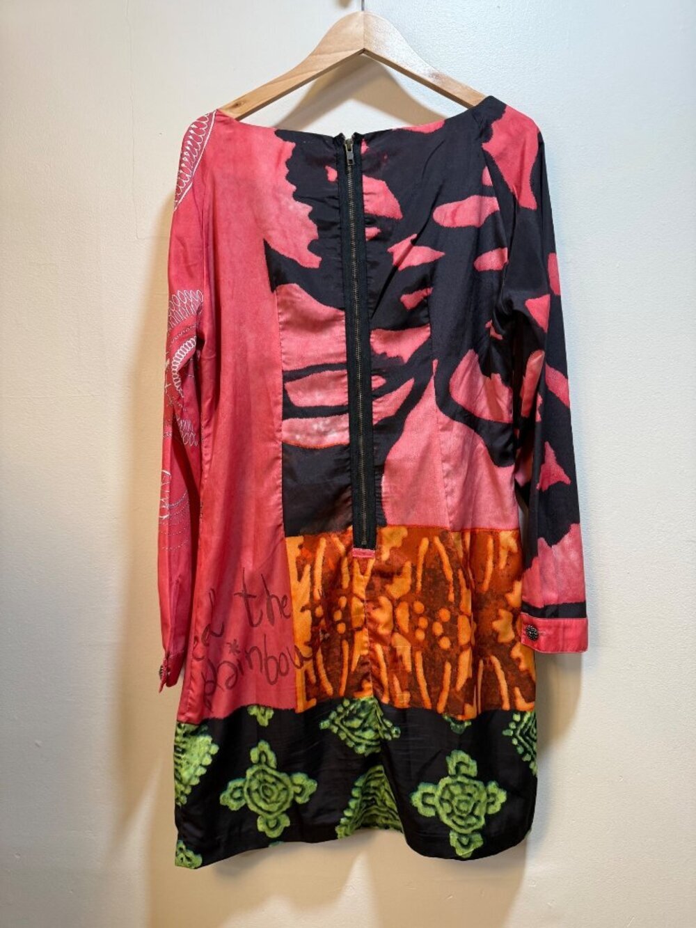 Desigual Womens Feel the Rainbow Long Sleeve Tunic Shift Dress Size 44 L/XL - Picture 9 of 9